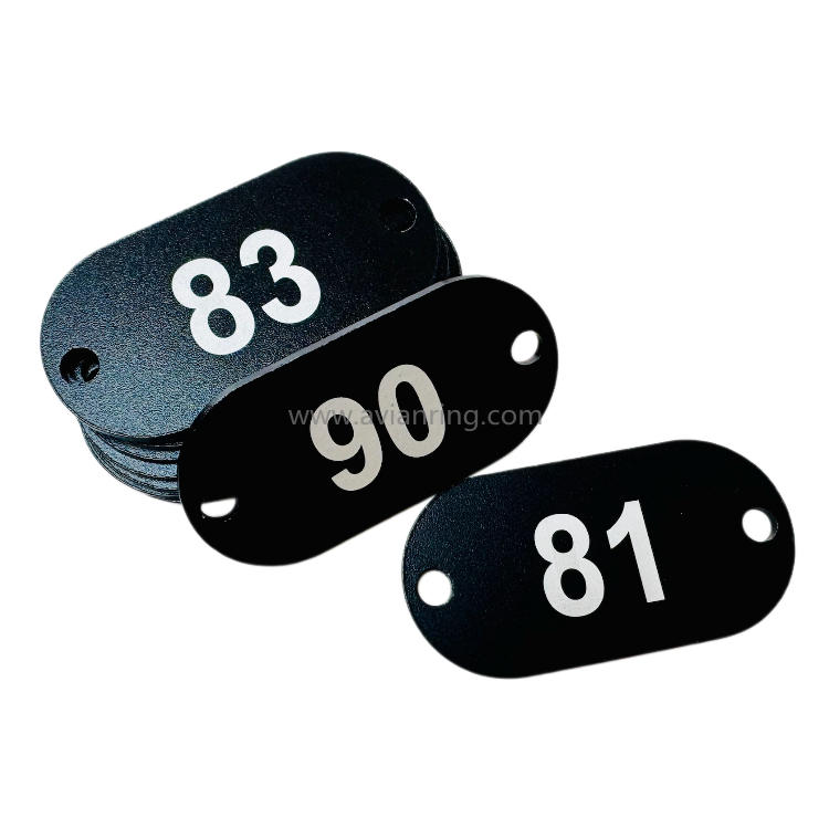 Custom Black Aluminum Tree Tags with Two Holes